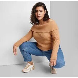 Fitted Off the Shoulder Sweater Top Plus Size 1X NWT